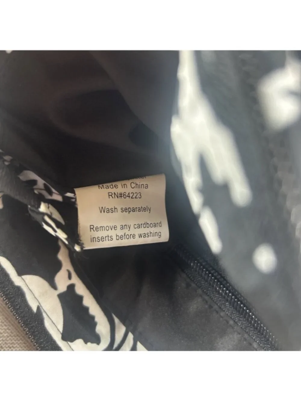 Unbranded Black White Paisley Floral Zip Tote W/ Sides Diaper Travel Work Bag